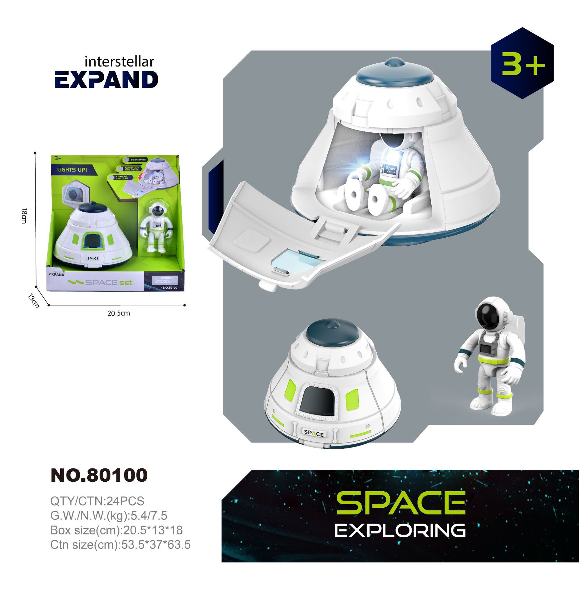 Espacio caliente transfronterizo cohete espacial nave espacial para niños estación espacial modelo de avión niños y niñas juguetes al por mayor