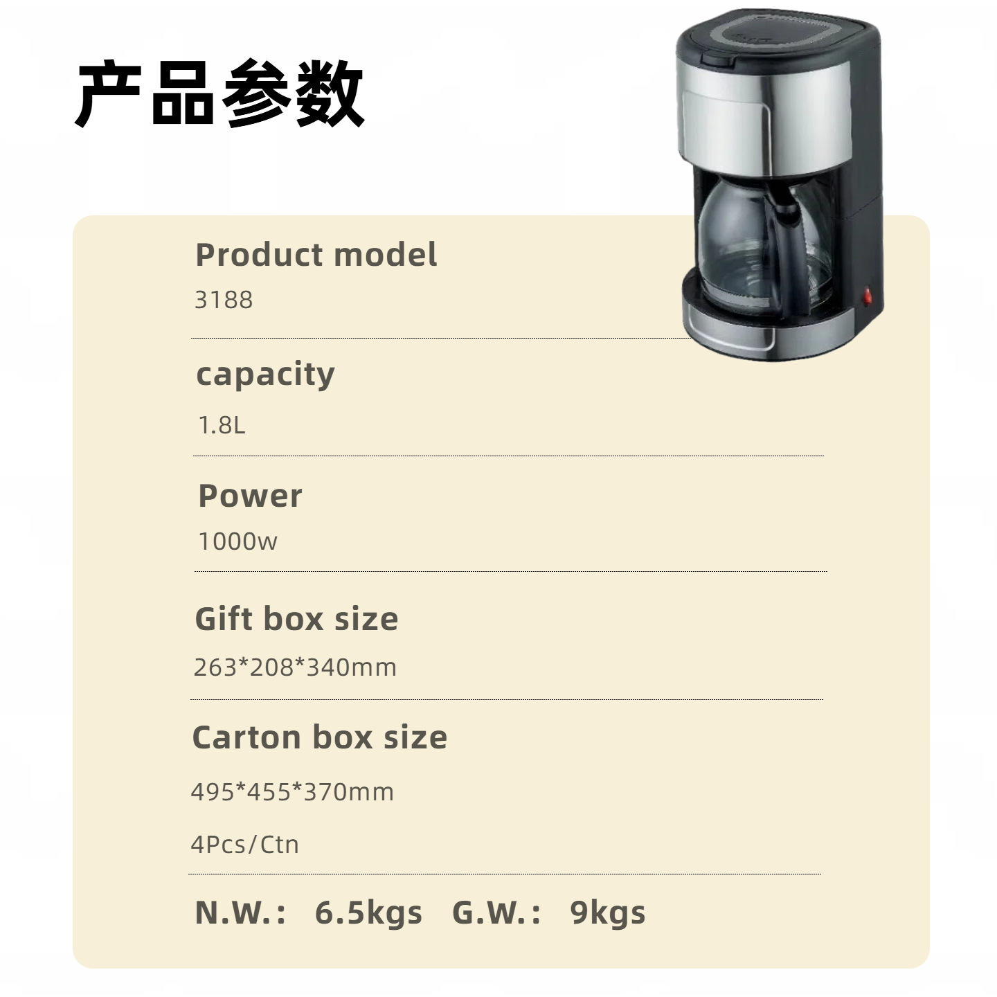 Alemania pequeña cafetera doméstica goteo de cocina americana pequeña casa para hacer té doble cafetera automática americana