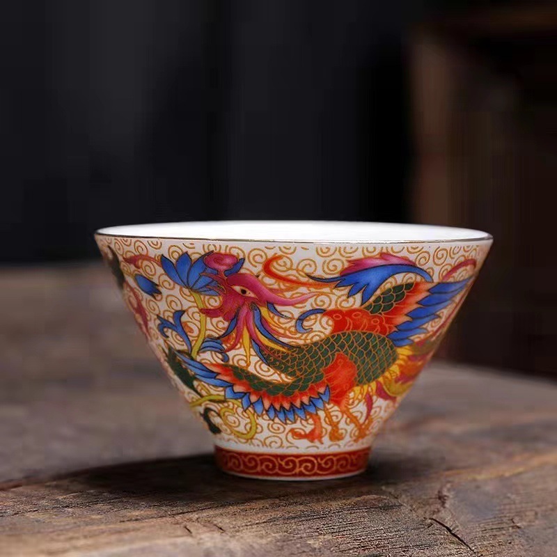 에나멜 대나무 모자 컵-Caifeng (70ML)