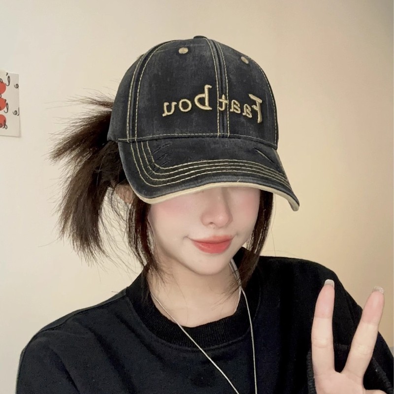 韩版休闲棒球帽2025新款宽帽檐潮款显脸小男女款刺绣硬顶鸭舌帽子|undefined