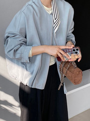 秋季2025新款感圆领宽松休闲运动棒球服短外套女显瘦夹克上衣