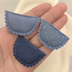 牛仔布艺小裙围兜卡通装饰品毛绒扭扭棒玩具公仔配件娃娃衣服材料