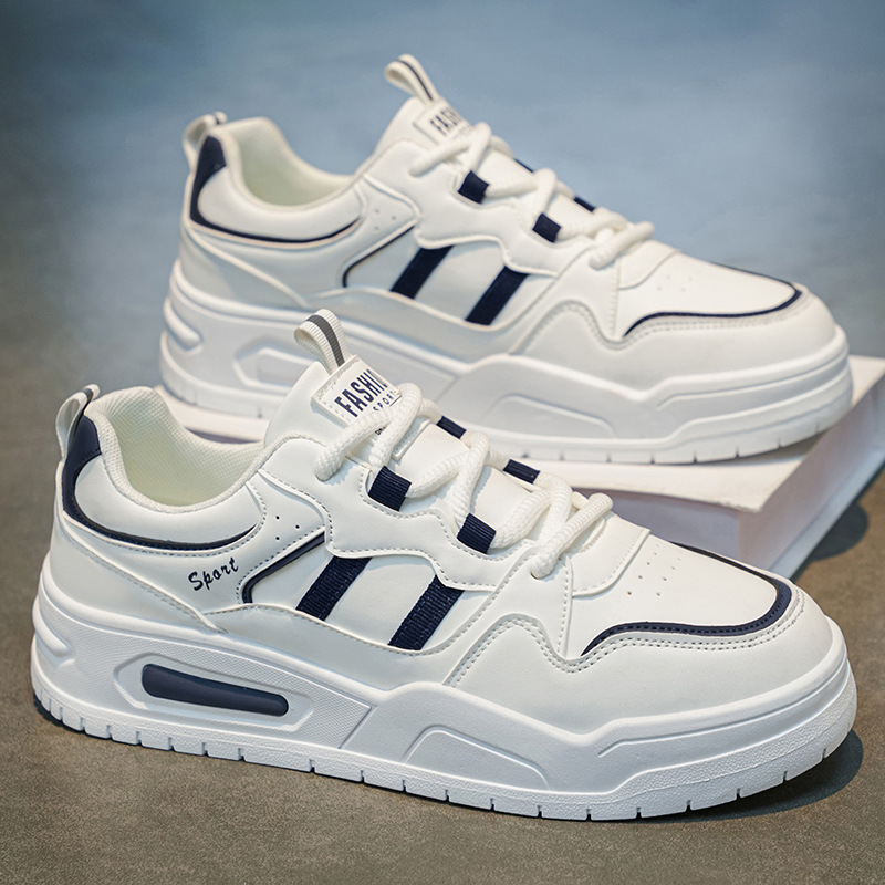 Zapatos de hombre primavera nuevos zapatos de skate casuales transpirables, zapatos casuales de altura baja, zapatos deportivos de suela gruesa para hombres.