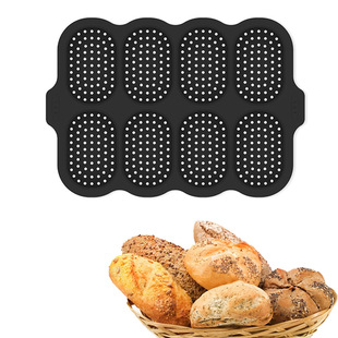 Customized Silicone Bread Baking Pan Long Grids Baking Pan 3/4/8 Grids Grill Baking High Temperature Resistant Silicone Plate