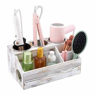 Customized Creative Wooden Bathroom Toilet Storage Box Retro Hair Dryer Storage Rack Cosmetics Hair Equipment Storage Rack