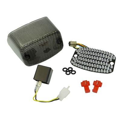 Suitable for Yamaha Vmax VMX1200 1985-2007 modified LED rear tail light brake turn signal (Motorcycle tail) - smoky-black