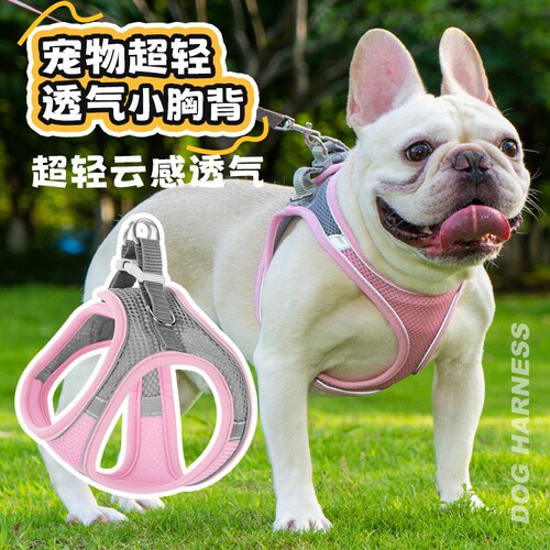 Back Harness Pet Leash Nylon Mesh Dog Vest Set Reflective Walking Leash for Small Medium Dogs