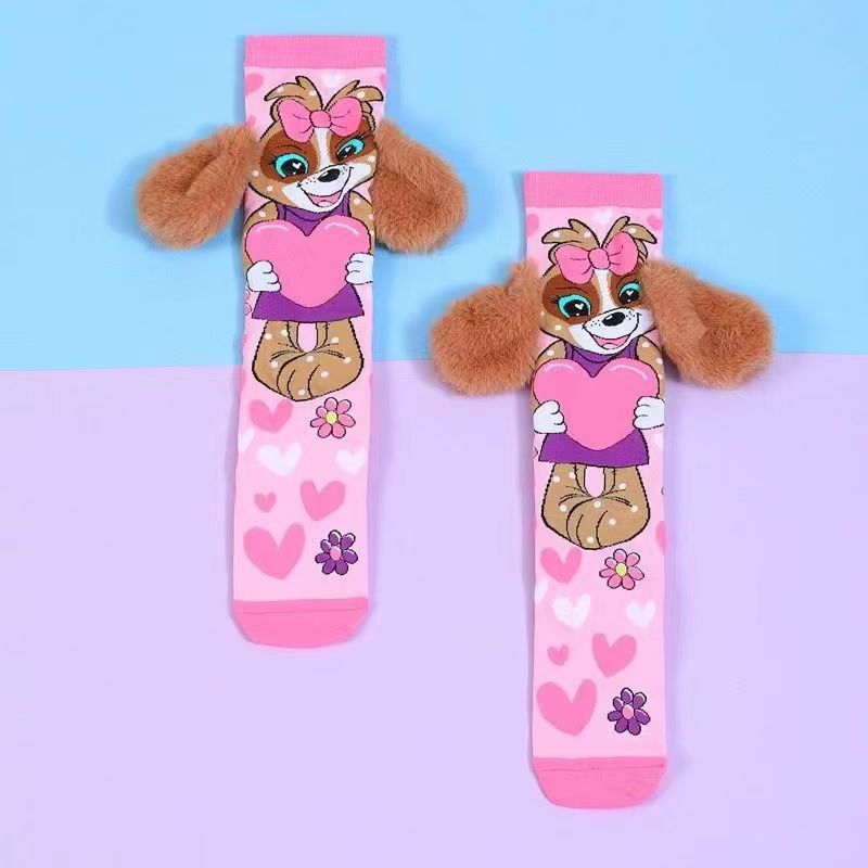 Transfronterizos en línea popularidad de los niños joyas calcetines personales tendencia de dibujos animados arco perro calcetines princesa al por mayor calcetines