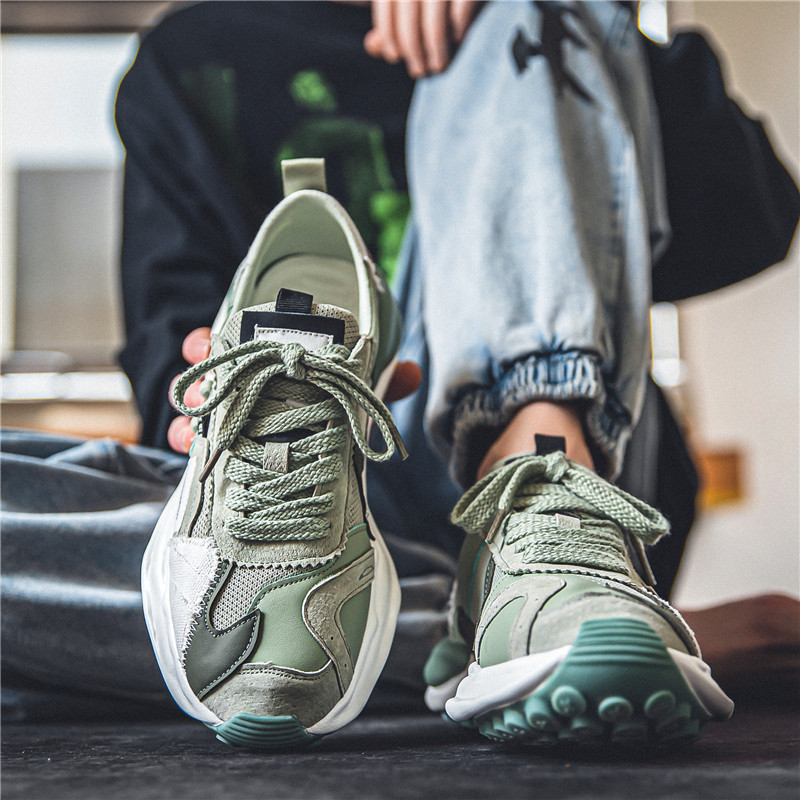 休閒男鞋2023新款夏季透氣網面阿甘鞋青年運動鞋子防滑跑步網鞋男