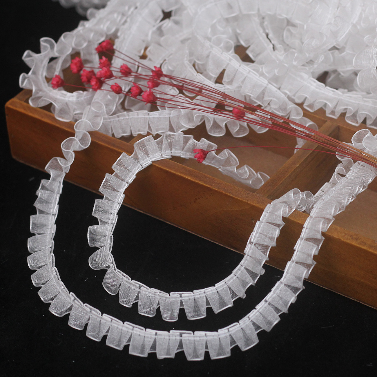Spot 1.2cm High -grade thick side gauze discount lace clothing…