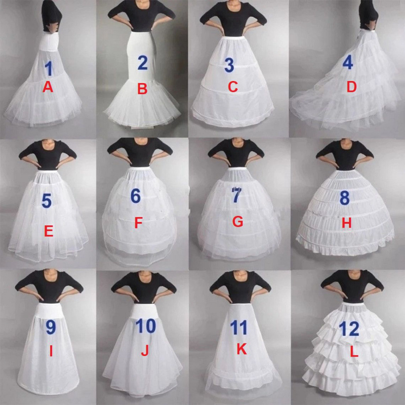 Cross-Border Foreign Trade Six-Steel-Boned Waist-Cinching Ruffle Puffy Skirt Wedding Dress with Strong Fishbone Petticoat, Factory Direct Sales and Wholesale