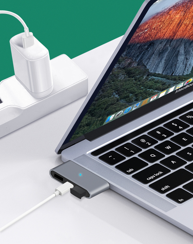Üçü bir arada yerleştirme istasyonu adaptörü tipi, çift USB 3.0 + PD cep telefonu şarjı için üçü bir arada USB flash sürücü kart okuyucu