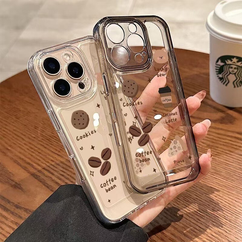 Coffee Bean Bear Is Suitable for Apple 16Pro New Phone Case Iphone15Promax European and American 17Pro High-End