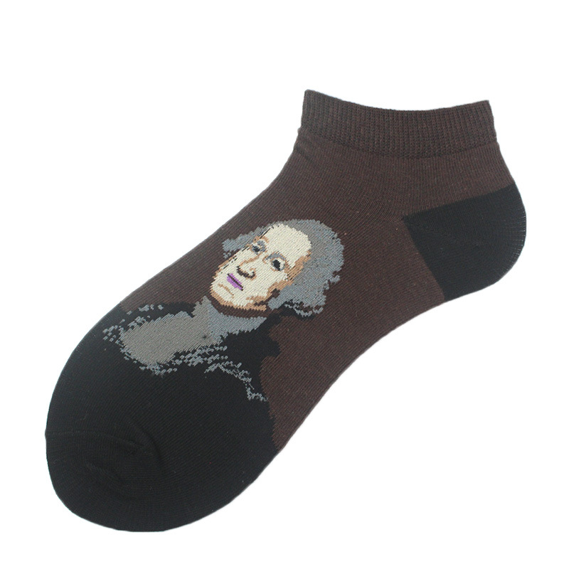 Calcetines de tobillo para hombre primavera y verano calcetines nuevos calcetines de corte bajo para mujer pintura al óleo calcetines de moda europeos y americanos ins al por mayor transpirable