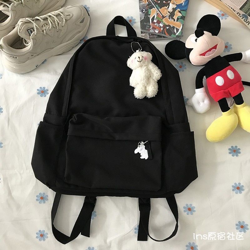 无印原宿书包女ins风韩版高中学生大容量简约百搭日系校园双肩包