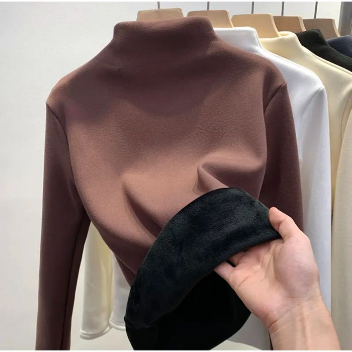 Niños y niñas más terciopelo más grueso terciopelo alemán cuello medio alto como base para mantener el calor en invierno, puede usar un top de manga larga de estilo occidental image 10