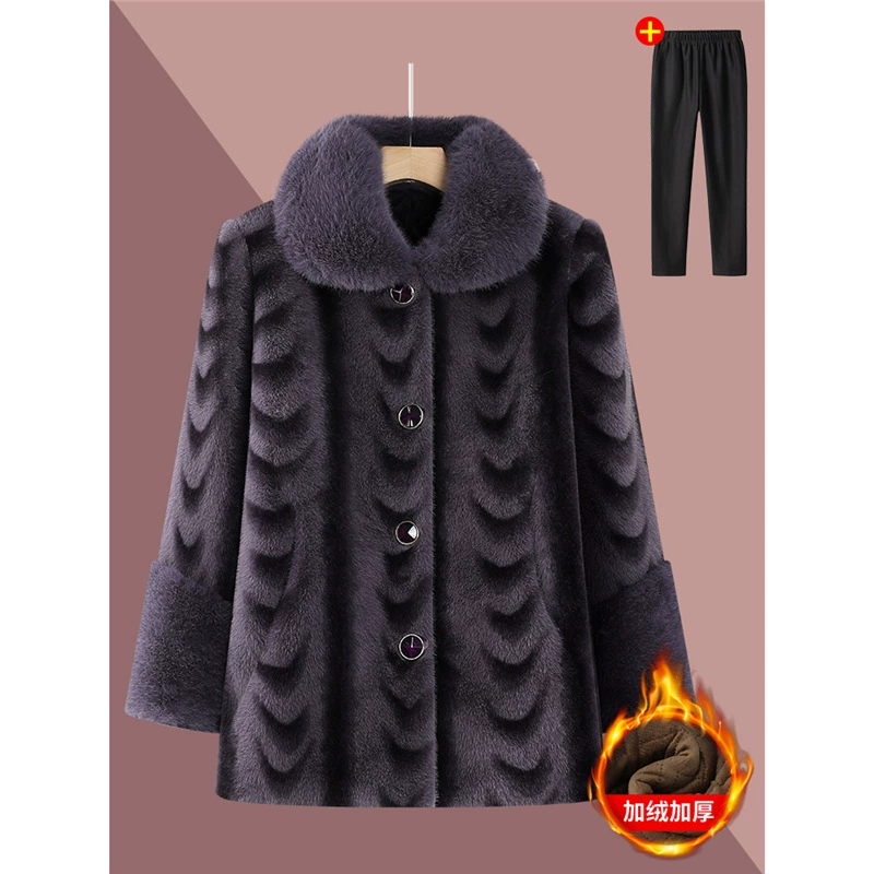 Warm velvet down jacket for mother