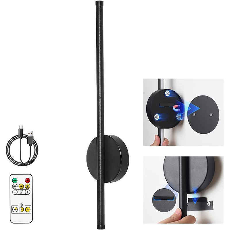 Lámpara de pared recargable sin cables inalámbrica luz de absorción inalámbrica luz de noche sin perforación dormitorio cabezal de cama luz de lectura luz de pared de lavado