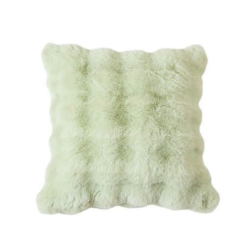 Nordic light luxury solid color Tuscan imitation rabbit plush pillowcase bedroom bedside cushion living room sofa cushion