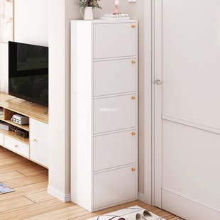Shoe Cabinet Household Door Narrow High Vertical Indoor Large Capacity Balcony Storage Cabinet Dustproof Shoe Rack for Small Apartment
