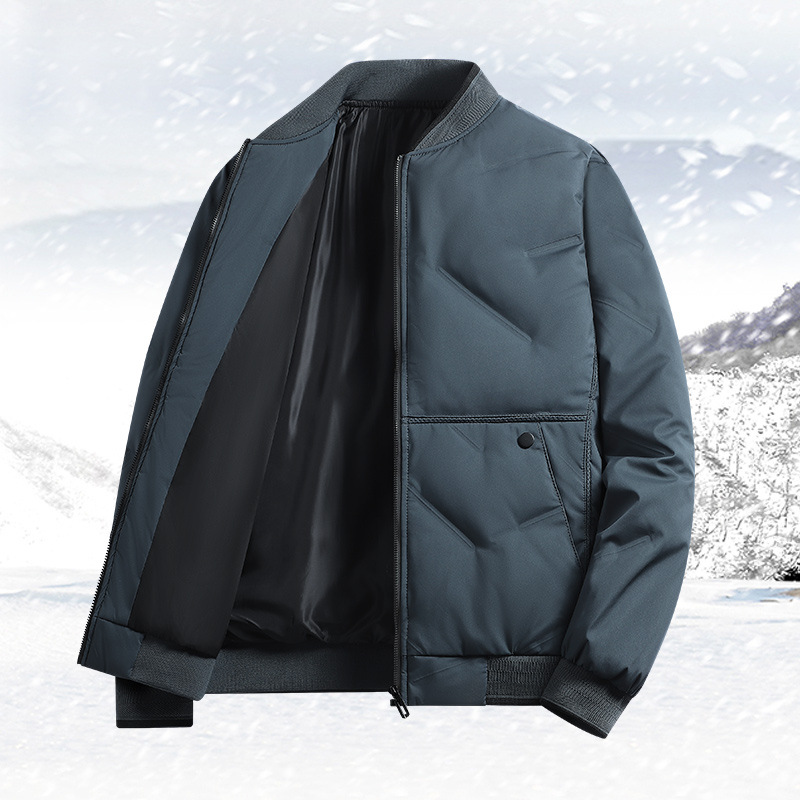 Winter Men's Baseball Collar Jacket Business Casual Thickened_voghion.com