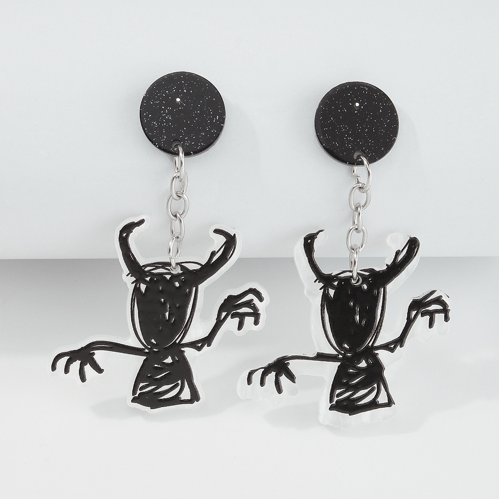 Halloween Resin Skull Earrings Wholesale Nihaojewelry display picture 7