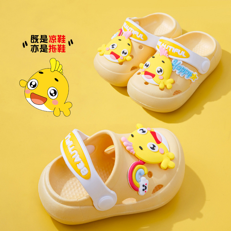 New Non-slip Children's Slippers Boys' Indoor Cute Soft Bottom Home Baby Summer Baotou Girls' Cave Shoes