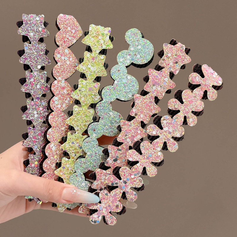 Cute children's sequin bangs stickers, hair styling tool that doesn't damage hair, magic stickers for little girls, hair accessories
