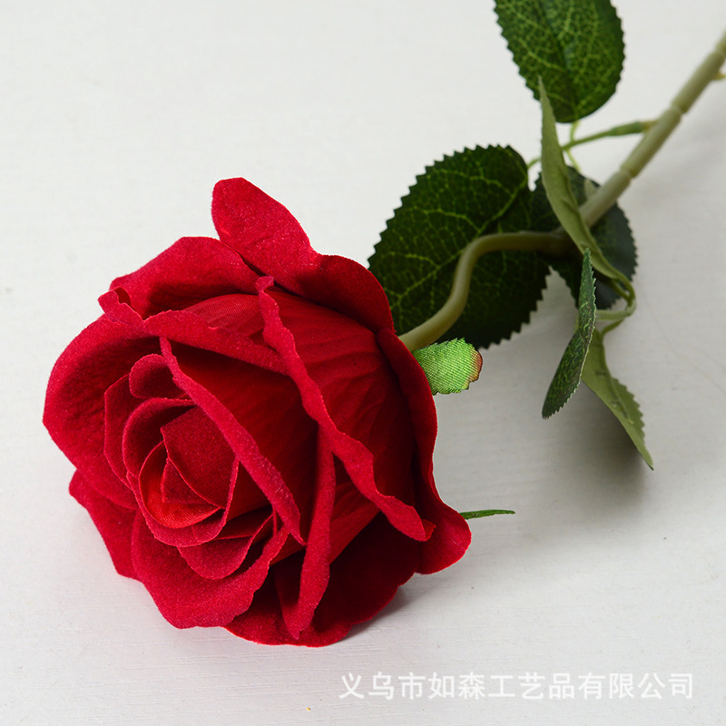 模造ベルベットバラ一本造花人工花ウェディングホームバレンタインデー装飾高級感花束壁|undefined