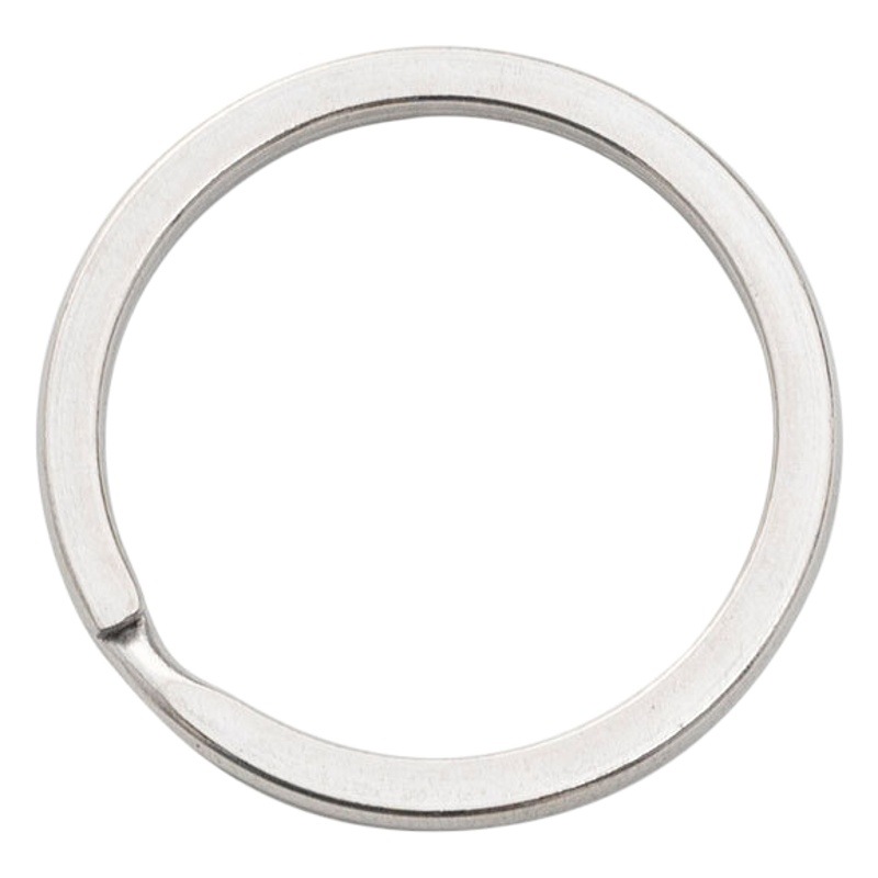 Metal Key Ring 304 Stainless Steel Ring Nickel Plated Sliding Aperture Flat Ring Car Key Chain Accessories Jewelry in Stock