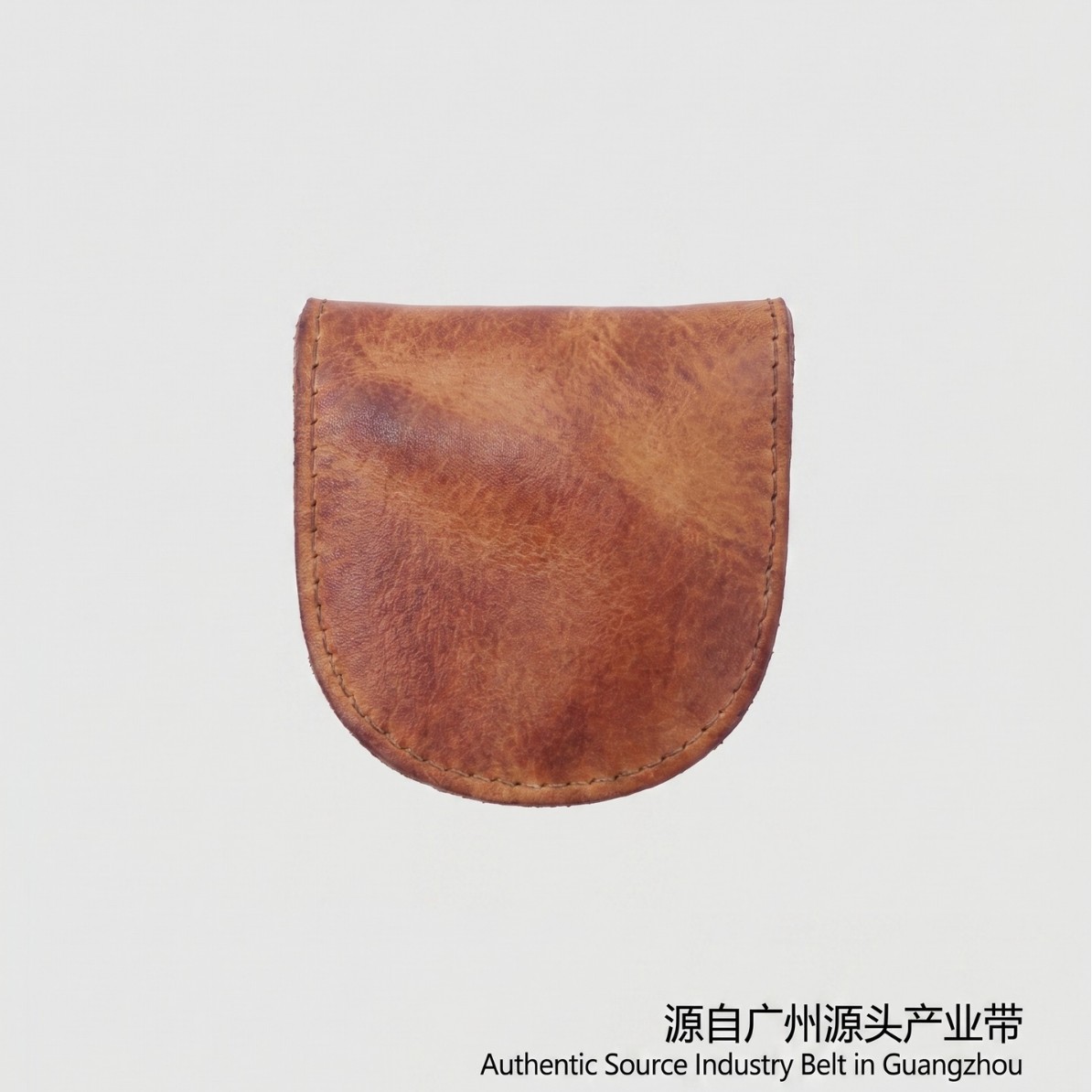 跨境热卖头层牛皮复古真皮硬币包搭扣敞口零钱包褶皱复古收纳钱包