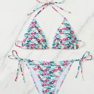 European and American Cross-border Swimsuit Bikini Sexy Lace-up Split Swimsuit Women Amazon AliExpress European and American Fashion