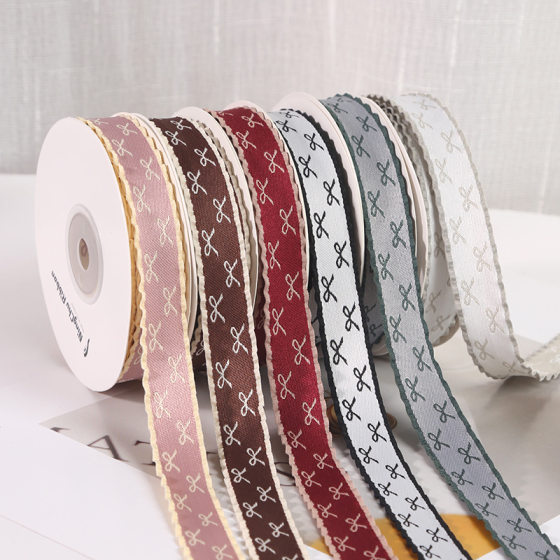 ruffle light luxury bow ribbon diy handmade material gift bouquet gift packaging satin ribbon clothing ribbon