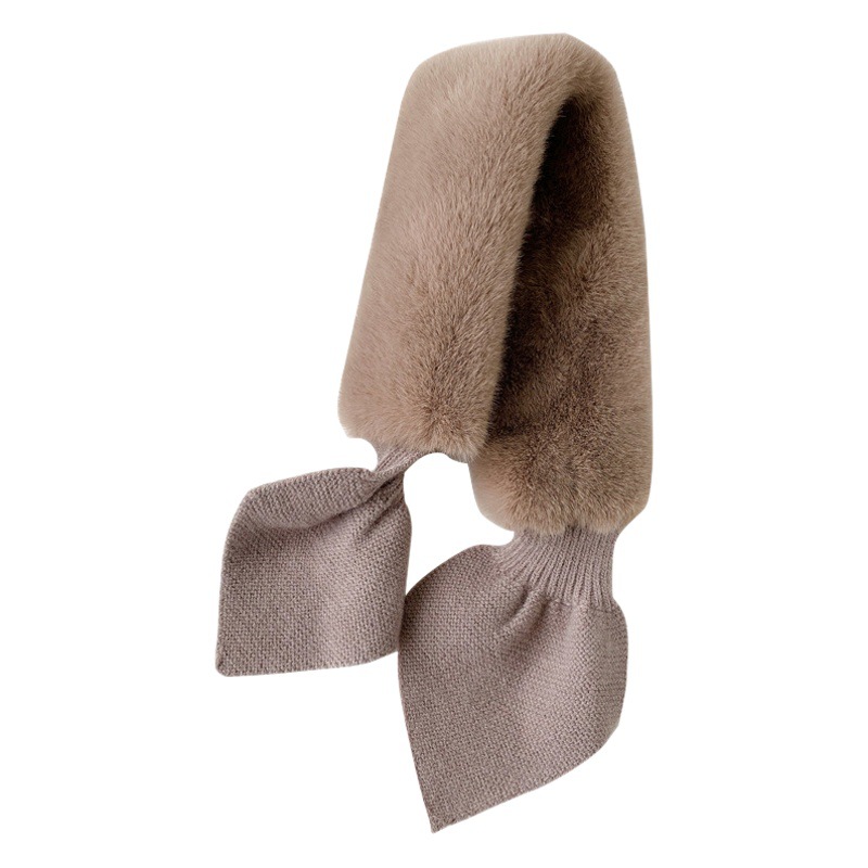 Imitation Seto Rabbit Fur Neck Scarf Autumn and Winter Korean Scarf Women's Versatile Fake Collar Cross Warm Imitation Rabbit Plush Splicing Student Scarf