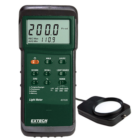 美国EXTECH 光传感器 407026带数据采集软件和数据记录数字照度计