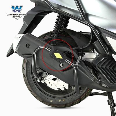 Motorcycle bumper Honda PCX160 bumper anti-fall - thickened-carbon-steel-exhaust-bar-1-reflective-sequin-anti-drop-glue-black