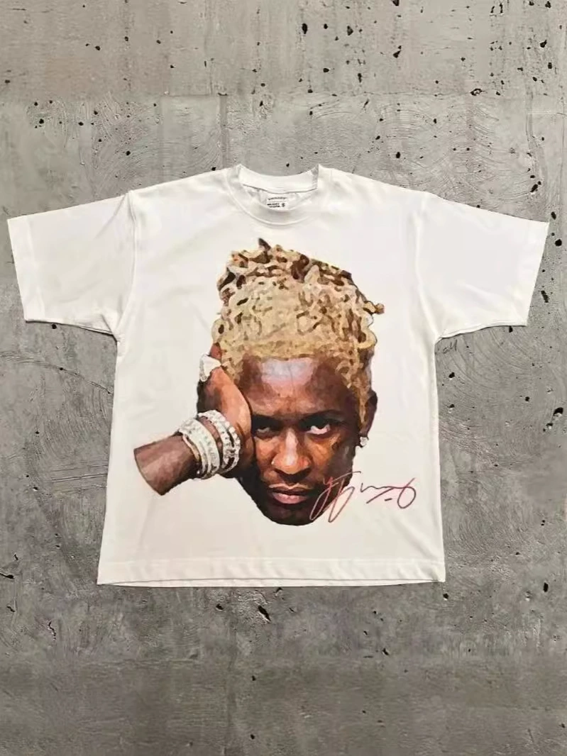Retro trend short sleeve T-shirt hip-hop style for leisure, Gothic, oversize