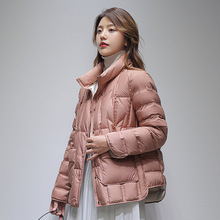日系不跑绒时髦立领高端白鸭绒羽绒服女冬新款单排扣宽松显瘦外套