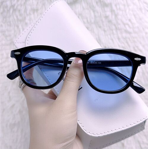 Sunglasses for Men with Rice Dots, New Style UV Protection Sunglasses for Women, Personality Street Style Round Retro Sunglasses