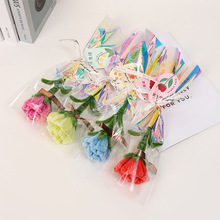 网红时尚花束手工diy炫彩花袋鲜花包装康乃馨成品花束批发