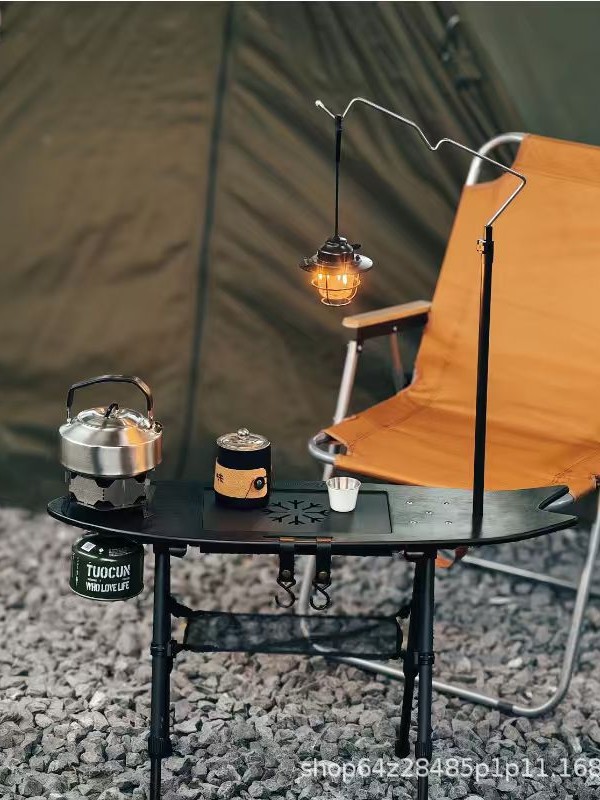Mesa de té de peces voladores al aire libre acampamiento portátil simple almacenamiento bandeja de té plegable elevación tabla de té al aire libre B