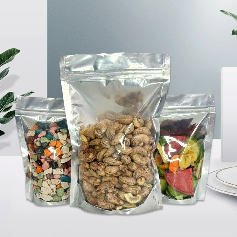 陰陽自立ジップロックバッグ茶食品包装袋キャンディーシールバッグ自立窓ジップロックバッグ卸売|undefined