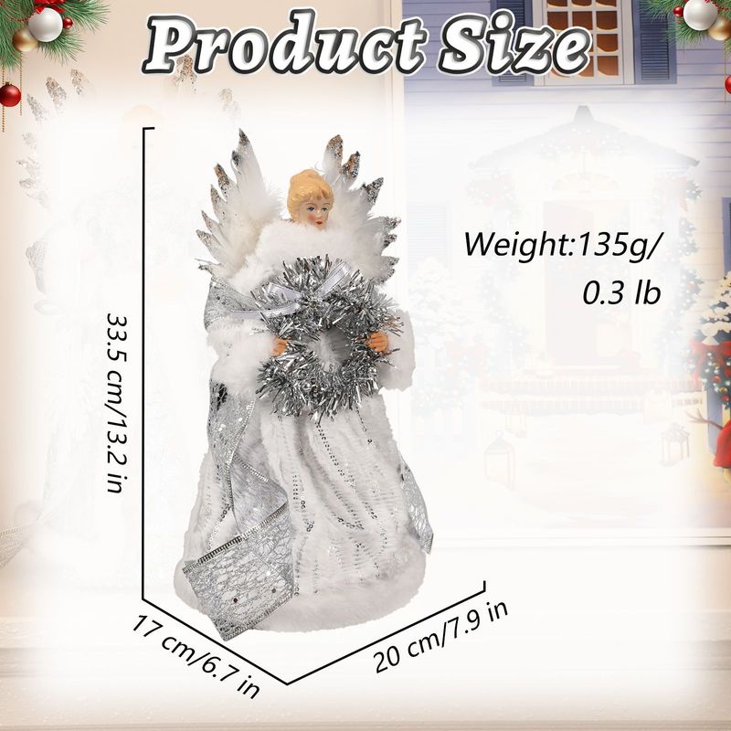 現物サンタクロースの天使の人形がクリスマスのシーンを飾って、迎賓ホテルのショーウインドーのテーブルを飾っています。|undefined