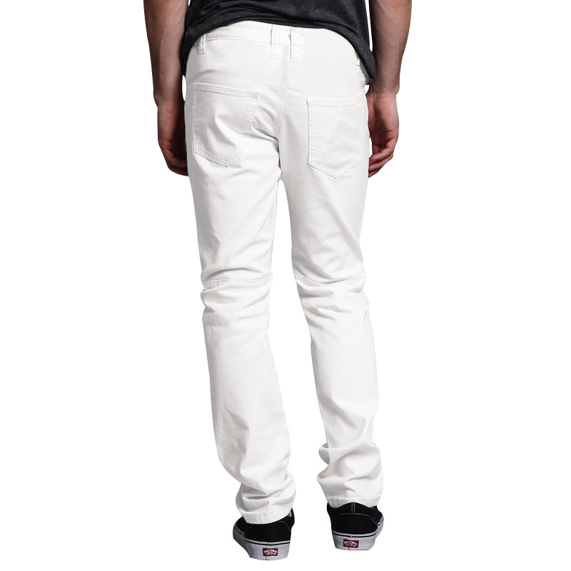 Herren Casual Hosen Arbeitskleidung Sommer Leder Gespleißt Gerade Einfarbig_voghion.com