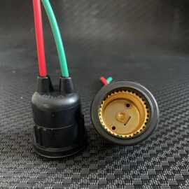 定制户外软胶防水灯头沙特巴西E27螺口红绿线灯口灯座黑白双色线