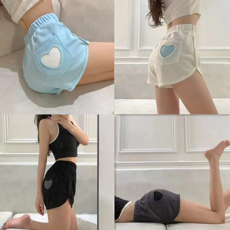 Рваные Спортивные Повседневные Шорты с лентой Love, женские летние свободные домашние Пижамные брюки в Корейском стиле для девочек, для верхней одежды