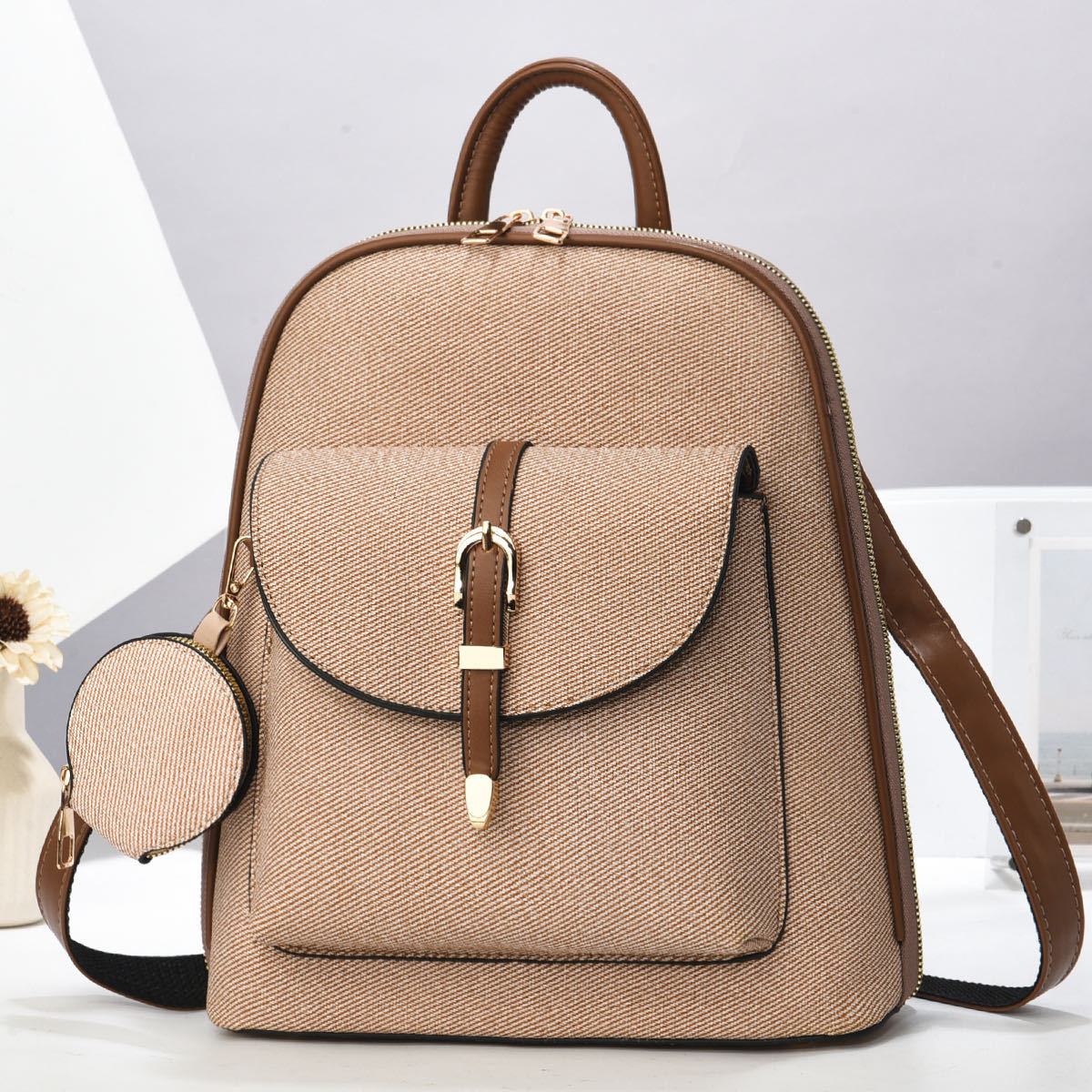 Fábrica de mujeres nuevas bolsas de hombro de mediana edad mujeres de hombro suave viaje mochila pequeña de doble uso gran capacidad