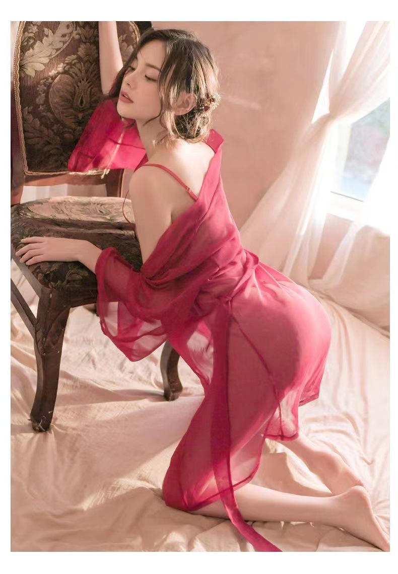 Rose Fairy Lace Cosplay Lingerie Set with Robe, Corset Top, Panties and Belt — detail image 5
