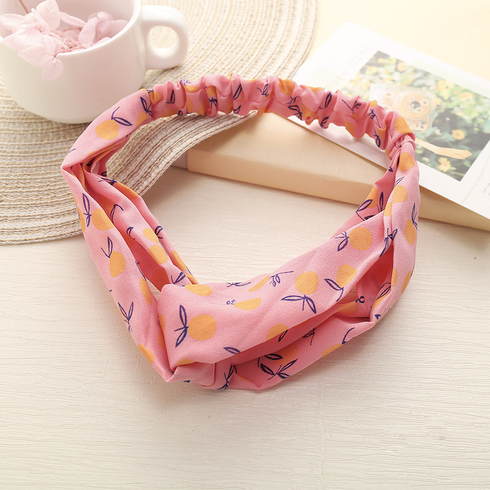 Korean Style Cross Chiffon Print Hairband Wholesale display picture 3