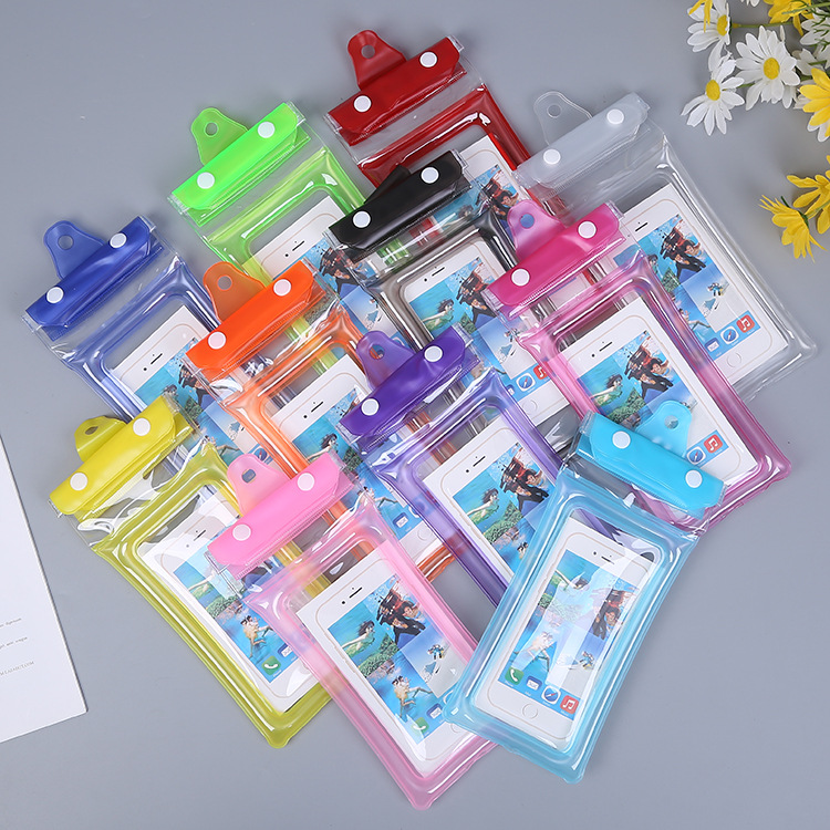 Amazon Manufacturer Wholesale Air Bag Inflatable Mobile Phone Waterproof Bag Beach Outdoor Rafting Waterproof Sleeve Printed Logo Portable